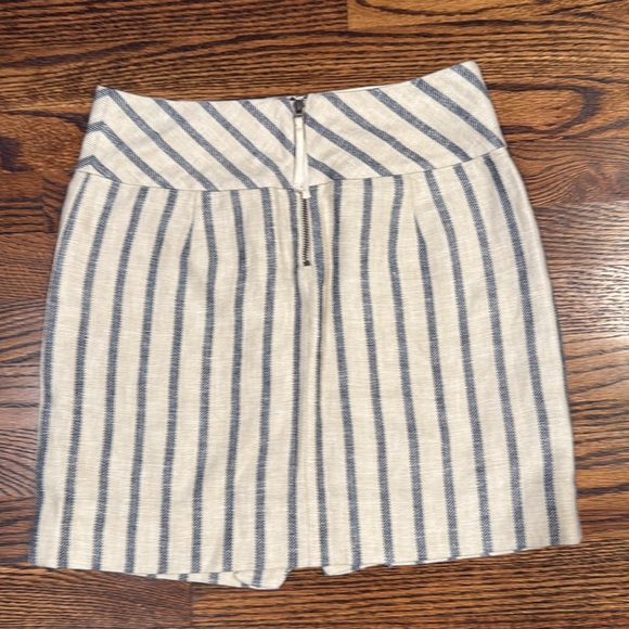 J.Crew Striped Linen Faux Wrap Skirt - Picture 2 of 3